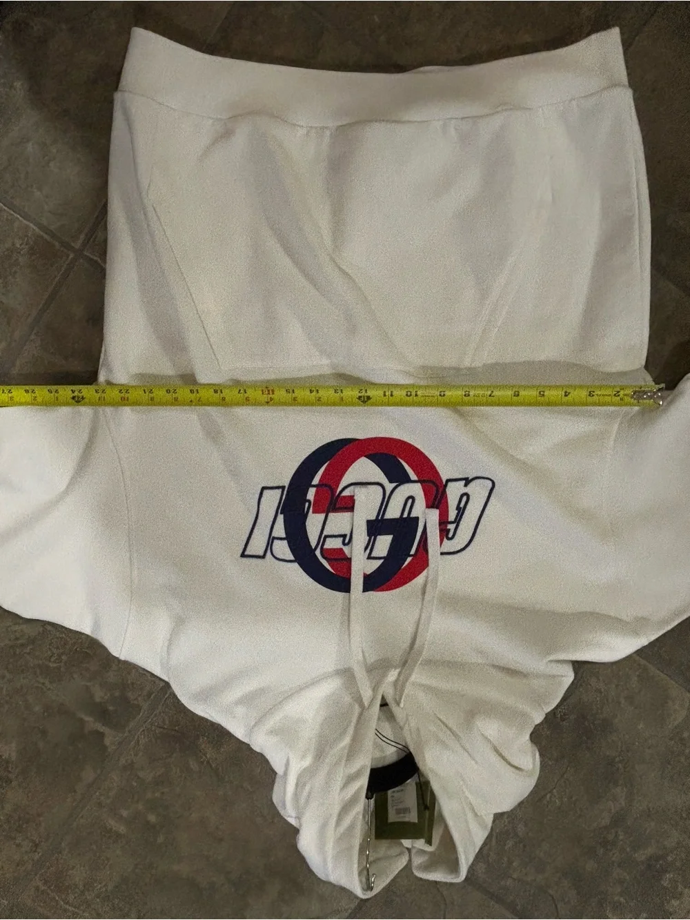 Men's Gucci jersey, cotton hoodie, locking G graphic logo size large made Italy